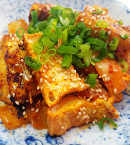 厚揚げのキムチ炒め