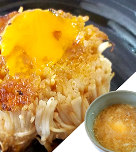 えのきステーキ＆中華スープ