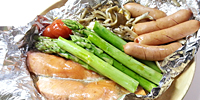 アスパラと鮭のホイル焼き